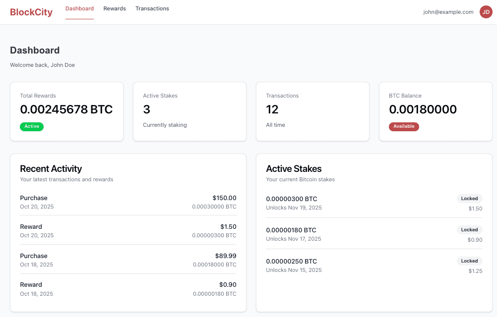 BlockCity Dashboard Preview
